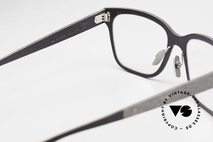 Lucas de Stael Stratus Thin 15 Natural Materials Specs, rare color code 05: striped slate + black cow leather, Made for Men