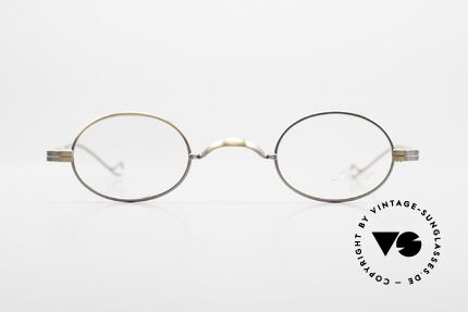 Lunor II 04 Small Old Original Frame, full rimmed, Antique GOLD: tangible top-notch quality, Made for Men and Women