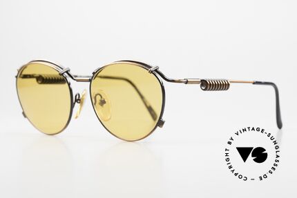 Jean Paul Gaultier 56-9174 Antique Copper Frame, the metal temples are shaped like current coil, Made for Men and Women