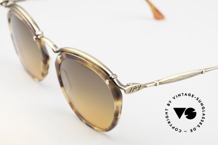 Jean Paul Gaultier 56-1273 True Vintage Sunglasses, antique-gold metal frame & tortoise colored rings, Made for Men and Women