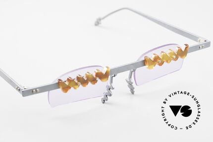 Theo Belgium Tita I 5 Fancy 90's Eyeglasses Titan, orig. sun lenses (with TINY scratches) could be replaced, Made for Men and Women