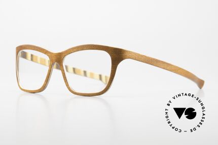 W-Eye 404 Unisex Wooden Eyeglasses, combined with aluminum foil; see www.w-eye.it, Made for Men and Women
