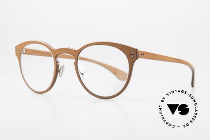 Lucas de Stael Minotaure Thin 03 Frame Color Called Whisky, PANTO model with leather cover (connoisseur glasses), Made for Men and Women