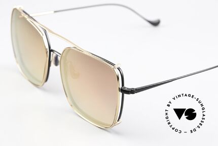 Caroline Abram Valeria Gold Mirrored Clip-On, symbolic of the Sixites vintage style of Miami, Made for Women