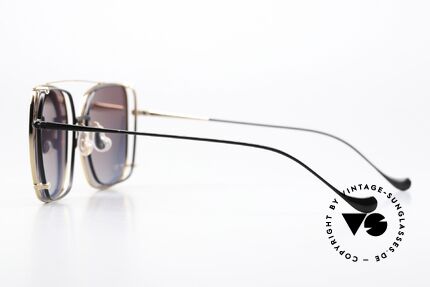 Caroline Abram Valeria Gold Mirrored Clip-On, black frame with rosé gold-mirrored CLIP-ON, Made for Women