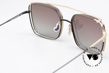 Caroline Abram Valeria Gold Mirrored Clip-On, Size: medium, Made for Women