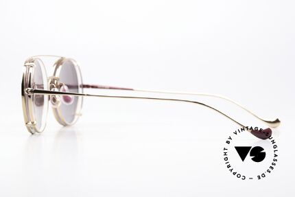 Caroline Abram Virginia Ladies Sunglasses Clip-On, claret/rosé gold frame & gold-mirrored clip-on, Made for Women