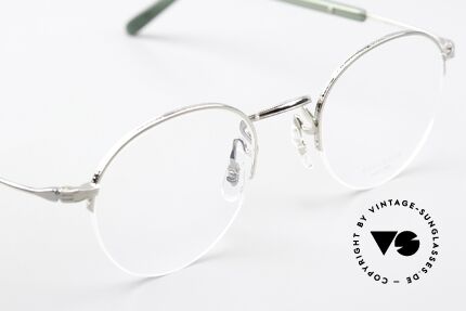 Masunaga GMS-110 Nylor Panto Eyeglasses, precision & costly engravings as a stylistic feature, Made for Men and Women