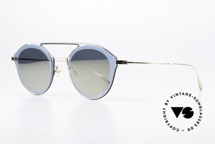 Yuichi Toyama US-016 Elegant Mirrored Sunnies, color 03 = gold / dark blue & crystal blue acetate, Made for Women