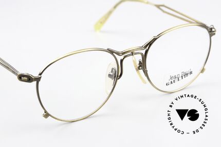 Jean Paul Gaultier 55-2177 Metallic Smoke Gold Frame, NO RETRO; but a precious old ORIGINAL in size 51/19, Made for Men and Women