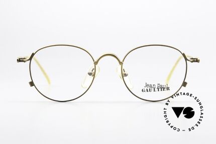 Jean Paul Gaultier 55-2172 Vintage Round Eyeglasses, ornamentally twisted temples (like a hawser), Made for Men and Women