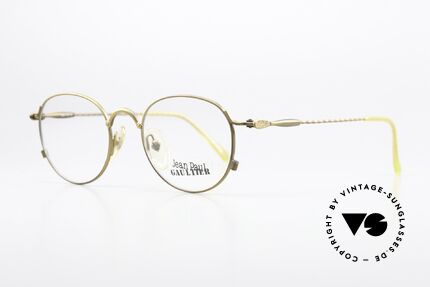 Jean Paul Gaultier 55-2172 Vintage Round Eyeglasses, matt gold JPG frame in high-end quality; vertu, Made for Men and Women