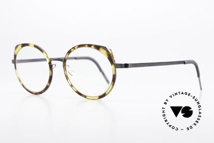 Lindberg 9747 Strip Titanium Ladies Round Cateye Design, charming frame design and slightly "Round Cateye", Made for Women