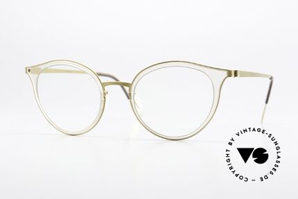 Lindberg 9728 Strip Titanium Cateye Frame Crystal Gold Details