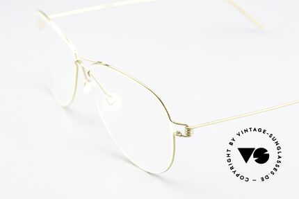 Lindberg Tilda Air Titan Rim Gold Titanium Frame Unisex, extremely strong, resilient and flexible (and 3g only!), Made for Men and Women