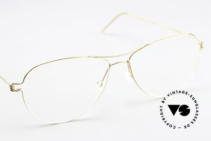 Lindberg Tilda Air Titan Rim Gold Titanium Frame Unisex, unworn, NOS, with original magnetic case by Lindberg, Made for Men and Women