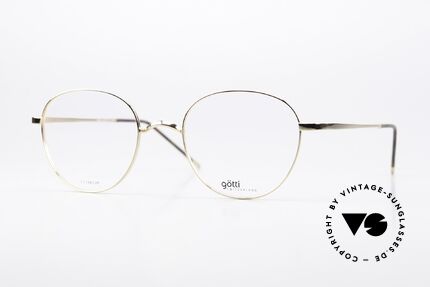 Götti Adil Round Titanium Frame Panto, Götti / Goetti glasses ADIL, col GLS, size 49/20, Made for Men and Women