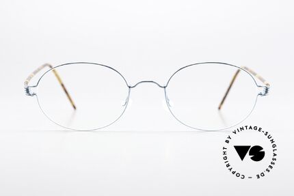 Lindberg York Air Titan Rim Oval Eyeglasses Titanium, York in petroleum metallic with acetate cover; 49/20, Made for Men and Women