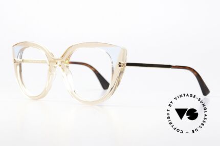 Face a Face Prism 1 Cateye Women's Glasses, transparent pink frame with gold-plated temples, Made for Women