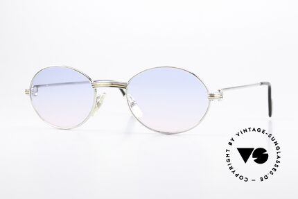Cartier Saint Honore Baby-Blue Pink Sun Lenses, oval VINTAGE CARTIER sunglasses from app. 1998, Made for Men and Women