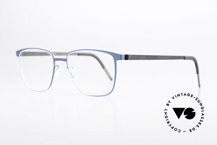 Lindberg 9612 Strip Titanium Square Frame Blue Metallic, light as a feather but extremely stable & very durable, Made for Men and Women