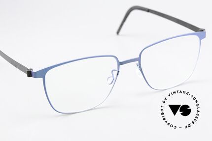 Lindberg 9612 Strip Titanium Square Frame Blue Metallic, unworn, new old stock with original case by Lindberg, Made for Men and Women
