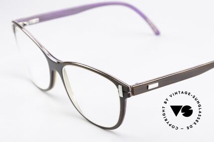Hoffmann V7775 Colored Natural Horn Frame, elaborately colored horn material (in purple-dark blue), Made for Women