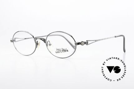 Jean Paul Gaultier 56-7202 Oval Frame Gunmetal Finish, classic oval metal frame with gunmetal finish; 48-19, Made for Men and Women