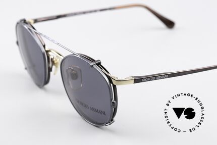 Giorgio Armani 163 Clip On 132 Panto Glasses, can be used as sunglasses and prescription eyewear, Made for Men