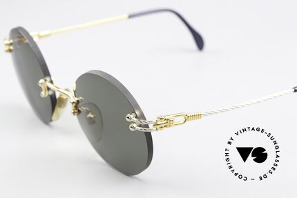 Fred Corvette Round Customized Shades, rimless sunglasses in a maritime design, size SMALL, Made for Men and Women