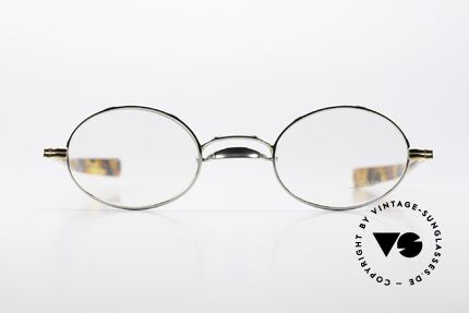 Lunor Swing A 33 Oval Customized Platinum Gold, swing bridge = homage to the antique glasses from 1900, Made for Men and Women