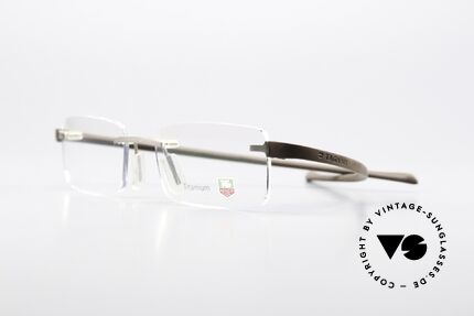 Tag Heuer 3110 Reflex Titanium Specs Rimless, with “racing” temples made of elastomer rubber, Made for Men