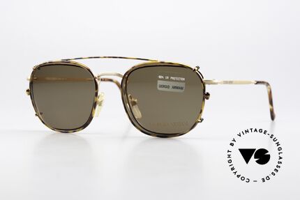 Giorgio Armani 137 Square Panto With Sun Clip, timeless vintage G. Armani eyeglasses, in size 48/20, Made for Men and Women
