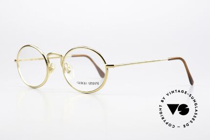 Giorgio Armani 156 Oval Eyeglasses From 1991, sober, timeless style: suitable for many occasions, Made for Men and Women