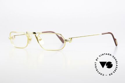 Cartier Demi Lune LC - M Most Famous Size From 1987, this pair with Louis Cartier decor & 22ct gold-plated frame, Made for Men and Women