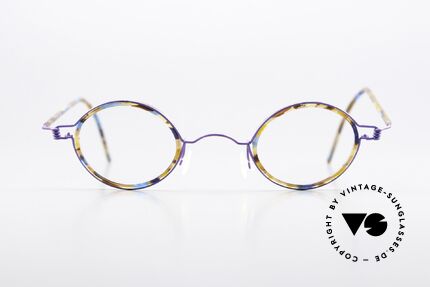 Lindberg Corona Air Titan Rim Round Titanium Frame 90's, an old 1990's original, LIMITED purple mosaic frame, Made for Men and Women
