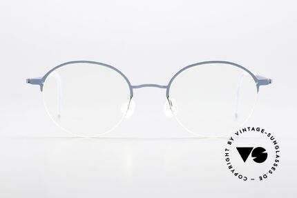Glasses Lindberg 4010 Strip Titan 1990's Frame Blue Silver