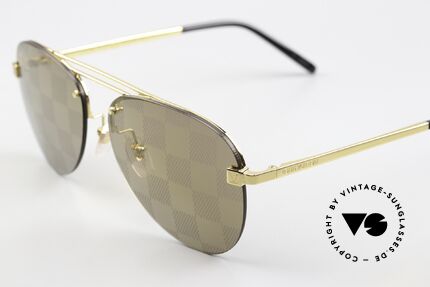Sunglasses Louis Vuitton Clockwise Gold With Damier Checker Lens