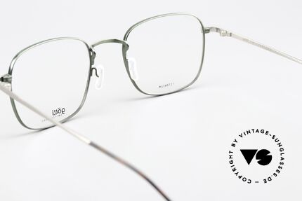 Götti Davis Square Frame Titan Green, original DEMO lenses can be exchanged as desired, Made for Men and Women
