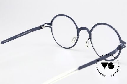 Mykita Thelonius Round Specs In Dark Blue, innovative flexible frame construction: one size fits all, Made for Men and Women