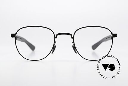 Mykita Mylon Basil Unisex Designer Eyewear, size 47-24, color 243 (PITCH-BLACK / BLACK), Made for Men and Women