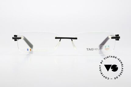 Tag Heuer 8104 Trends Black With Wood Decor, rimless gentlemen's eyeglasses with spring hinges, Made for Men