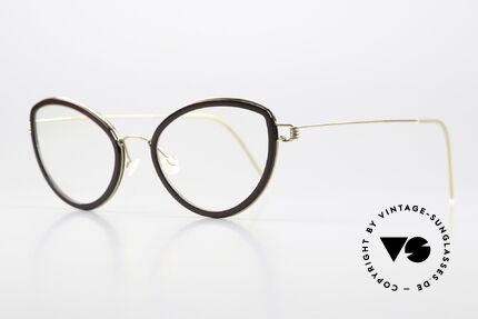 Lindberg Katrine Air Titan Rim Ladies Frame Cateye Style, striking refined Air Titan frame with Acetate inner rim, Made for Women