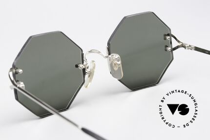 Cartier Rimless Octag Rimless Octagonal Shades, with new CR39 UV400 lenses in gray-green G15 color, Made for Men and Women