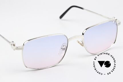Cartier Temper 90's Frame Brushed Platinum, with new, fancy lenses (baby-blue / pink gradient), Made for Men
