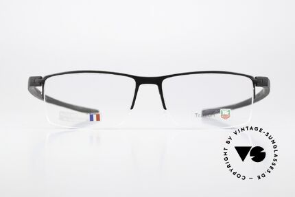 Tag Heuer 3921 Reflex Sporty Elastomer Temples, extremely sporty semi rimmed titanium glasses, Made for Men