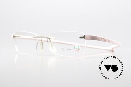 Tag Heuer 3107 Reflex Titanium Specs Rimless, with “racing” temples made of elastomer rubber, Made for Men
