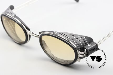 Jean Paul Gaultier 56-6201 Steampunk Designer Shades, silver-chrome with  black glacier side shields, Made for Men and Women