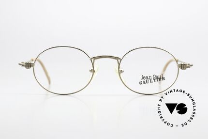 Jean Paul Gaultier 55-6105 Vintage Frame Antique Gold, lightweight frame with many fancy details, size 47/20, Made for Men and Women