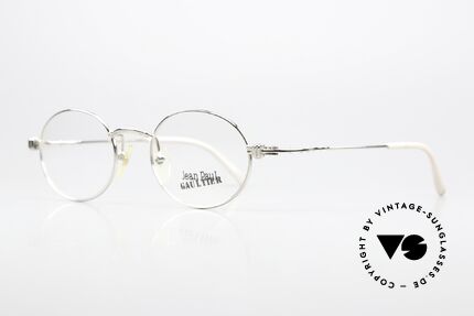 Jean Paul Gaultier 55-6105 Oval 90's Japan Eyewear, high-end frame (PLATINUM-plated); made in JAPAN, Made for Men and Women